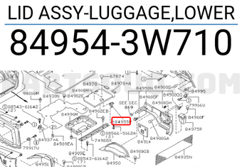 Nissan 849543W710 LID ASSY-LUGGAGE,LOWER