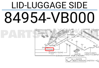 Nissan 84954VB000 LID-LUGGAGE SIDE