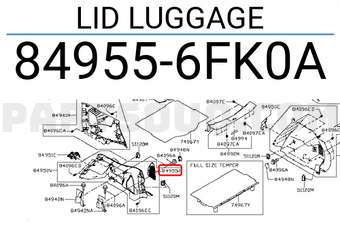Nissan 849556FK0A LID LUGGAGE