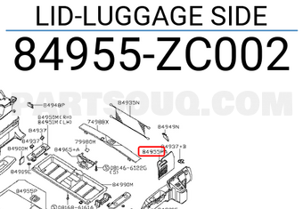 Nissan 84955ZC002 LID-LUGGAGE SIDE