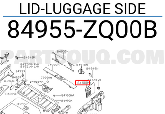 Nissan 84955ZQ00B LID-LUGGAGE SIDE