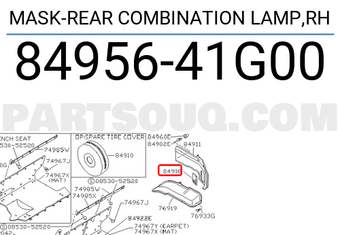Nissan 8495641G00 MASK-REAR COMBINATION LAMP,RH