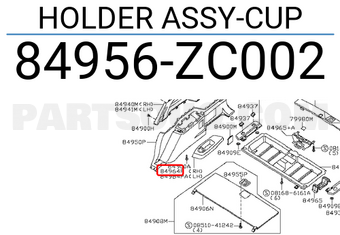 Nissan 84956ZC002 HOLDER ASSY-CUP