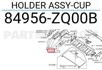 Nissan 84956ZQ00B HOLDER ASSY-CUP