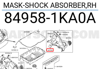 Nissan 849581KA0A MASK-SHOCK ABSORBER,RH