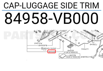 Nissan 84958VB000 CAP-LUGGAGE SIDE TRIM