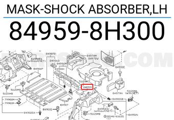 Nissan 849598H300 MASK-SHOCK ABSORBER,LH