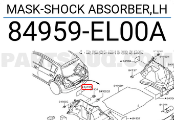 Nissan 84959EL00A MASK-SHOCK ABSORBER,LH