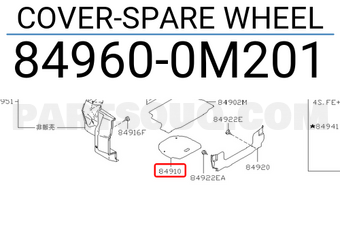 Nissan 849600M201 COVER-SPARE WHEEL
