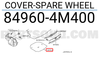 Nissan 849604M400 COVER-SPARE WHEEL