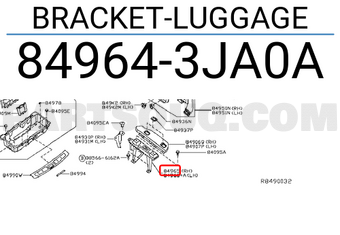 Nissan 849643JA0A BRACKET-LUGGAGE