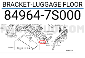 Nissan 849647S000 BRACKET-LUGGAGE FLOOR