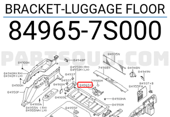 Nissan 849657S000 BRACKET-LUGGAGE FLOOR