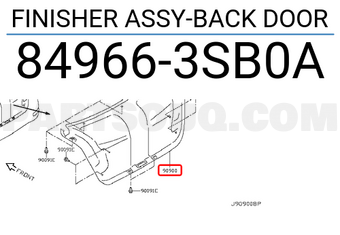 Nissan 849663SB0A FINISHER ASSY-BACK DOOR
