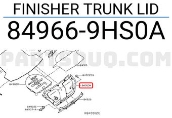 Nissan 849669HS0A FINISHER TRUNK LID