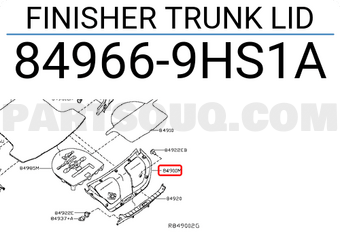 Nissan 849669HS1A FINISHER TRUNK LID