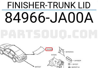 Nissan 84966JA00A FINISHER-TRUNK LID