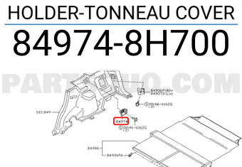 Nissan 849748H700 HOLDER-TONNEAU COVER