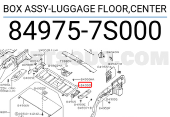 Nissan 849757S000 BOX ASSY-LUGGAGE FLOOR,CENTER