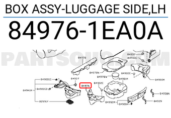 Nissan 849761EA0A BOX ASSY-LUGGAGE SIDE,LH