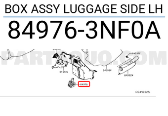 Nissan 849763NF0A BOX ASSY LUGGAGE SIDE LH