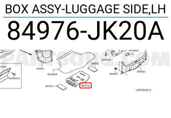 Nissan 84976JK20A BOX ASSY-LUGGAGE SIDE,LH