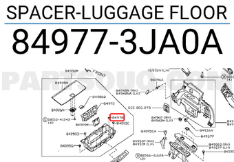Nissan 849773JA0A SPACER-LUGGAGE FLOOR