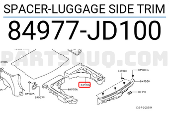 Nissan 84977JD100 SPACER-LUGGAGE SIDE TRIM