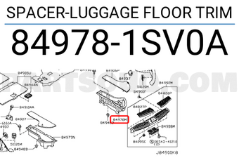 Nissan 849781SV0A SPACER-LUGGAGE FLOOR TRIM
