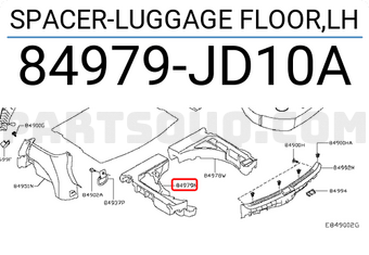 Nissan 84979JD10A SPACER-LUGGAGE FLOOR,LH