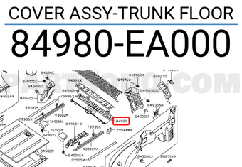 Nissan 84980EA000 COVER ASSY-TRUNK FLOOR