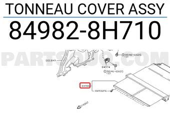 Nissan 849828H710 TONNEAU COVER ASSY