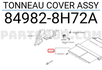 Nissan 849828H72A TONNEAU COVER ASSY