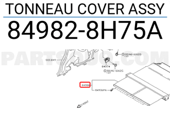 Nissan 849828H75A TONNEAU COVER ASSY