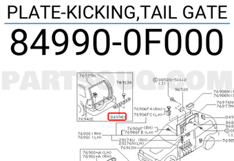 Nissan 849900F000 PLATE-KICKING,TAIL GATE