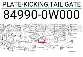 Nissan 849900W000 PLATE-KICKING,TAIL GATE