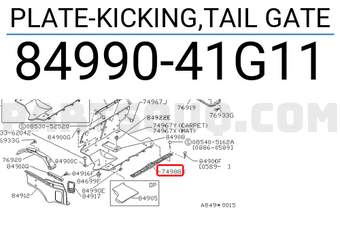 Nissan 8499041G11 PLATE-KICKING,TAIL GATE