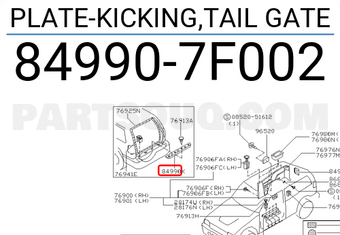 Nissan 849907F002 PLATE-KICKING,TAIL GATE