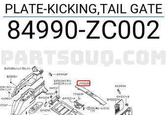 Nissan 84990ZC002 PLATE-KICKING,TAIL GATE
