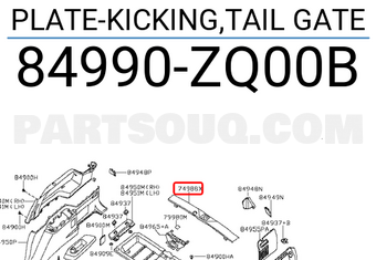 Nissan 84990ZQ00B PLATE-KICKING,TAIL GATE