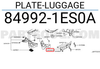 Nissan 849921ES0A PLATE-LUGGAGE
