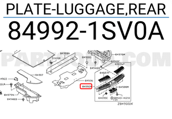 Nissan 849921SV0A PLATE-LUGGAGE,REAR