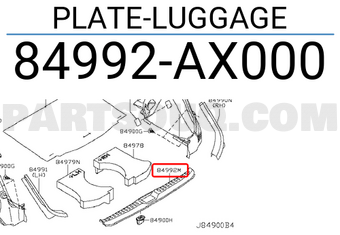 Nissan 84992AX000 PLATE-LUGGAGE