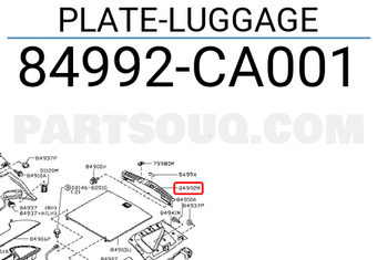 Nissan 84992CA001 PLATE-LUGGAGE