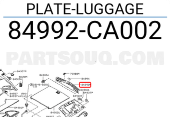 Nissan 84992CA002 PLATE-LUGGAGE