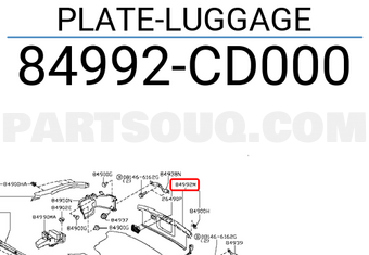 Nissan 84992CD000 PLATE-LUGGAGE
