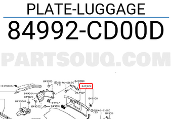 Nissan 84992CD00D PLATE-LUGGAGE