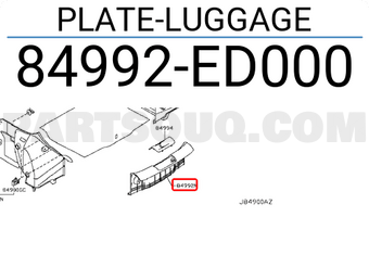 Nissan 84992ED000 PLATE-LUGGAGE