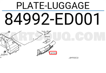 Nissan 84992ED001 PLATE-LUGGAGE