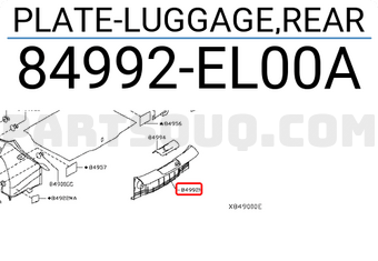 Nissan 84992EL00A PLATE-LUGGAGE,REAR